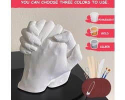 Handafdrukset,Handen Casting Kit,3D Hand Molding Kit all-in-one Hand-Casting Kit met Alginaat en Gips,Doe-Het-Zelf Gipsafdruk voor Koppels,Handafdruk Set voor Koppels voor vele Gelegenheden