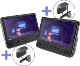 Caliber Draagbare DVD Spelers met Dvd-bracket - 9 Inch Scherm - Dvd speler auto 2 schermen - Werken ook los van elkaar - Oplaadbaar (mpd298-set) — thumbnail 1