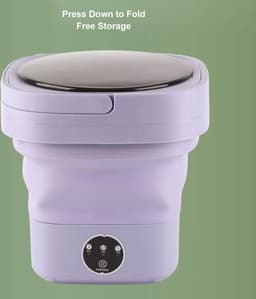 Opvouwbare wasmachine - hoge snelheid - 65 liter - grote capaciteit - zacht centrifugeren - paars - Mini wasmachine — thumbnail 2