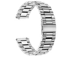 22mm Zilveren Horlogeband universeel - Band aanzet 22 mm - Horlogebandje RVS - ook voor de volgende smartwatches geschikt Samsung ,Huawei, ticwatch Amazfit ,Honor