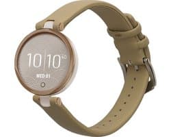 kwmobile lederen horlogebandje geschikt voor Garmin Lily Sport polsband - Echt leren smartwatch bandje - Activity tracker horloge band in steengrijs