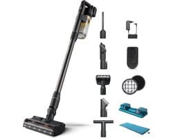 Philips Steelstofzuiger met Dweilfunctie XC7057/01 - Zuigmond met LED verlichting - Draadloos - Zonder Zak - Handstofzuigerfunctie - Alle Vloertypen - Lichtgewicht