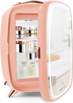 Skincare Beauty Fridge – Mini Koelkast – Minibar – 6 Liter – Slaapkamer – Stijlvol – Met LED Spiegel – Flamingo — thumbnail 1