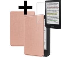 Hoes Geschikt voor Kobo Clara Colour - E-reader Bescherm Hoesje Case Sleep Cover Met Screenprotector - Hoes Geschikt voor Kobo Clara Colour Hoesje - Rosé Goud