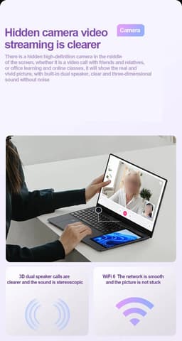 Elementkey TrueVision Lite - 15.6 Inch Laptop Met 7 Inch Tablet Scherm - 12th Gen N100 Processor – Windows 11 Pro – 16GB RAM – 1TB SSD - Zilver — thumbnail 3