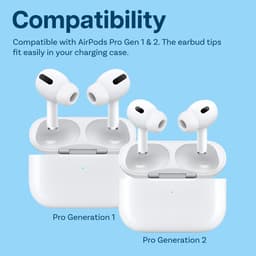 MMOBIEL 4 Paar Vervangende Oordopjes Tips Geschikt voor AirPods Pro Gen 1 & 2 - Antislip Siliconen Oordopjes met Ruisonderdrukkingsgat, Draagbare Opbergdoos en Passen in Oplaadcase – XS/S/M/L – Wit — thumbnail 2