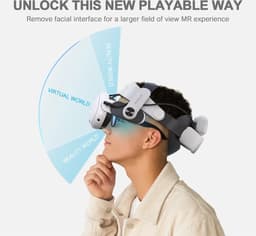 BOBOVR M3 Pro Verstelbare VR-hoofdband met 5200mAh-batterij voor Meta Quest 3S / Quest 3 - Magnetische batterij, USB-C en honingraatpads inbegrepen — thumbnail 4