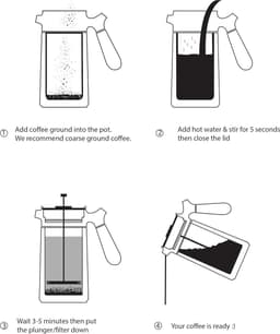 Dubbelwandige Franse Pers Thermoskan Roestvrij Stalen Koffiemachine - 950 ml - 5 Kopjes stainless steel press — thumbnail 4