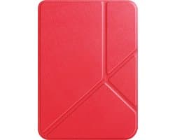 Hoesje Geschikt voor Kobo Clara BW Hoes Book Case Trifold - eReader Hoes Geschikt voor Kobo Clara BW Hoesje Book Cover - Rood