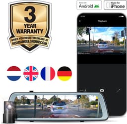 Road Angel Halo Vision64 Dashcam voor Auto Set - 10” LCD Touchscreen - 1440p QHD Beeld - Spiegel Dashcam en Achteruitrijcamera - Inclusief 64GB SD kaart — thumbnail 3
