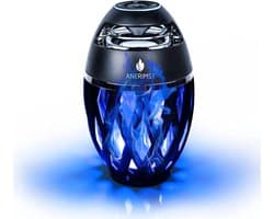 LED Bluetooth Luidspreker - Tafellamp Box - Waterdicht IP65 - BT - USB 3600mAh Accu - Draadloos - Camping Strand Zwembad - Outdoor Draagbaar Speaker - Surround Sound - Luidsprekers - Sfeerverlichting - Blauwe Vlammen Effect