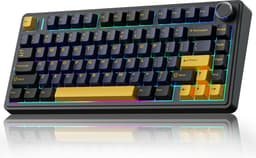 AULA F75 - Draadloze Gaming Toetsenbord - Mechanisch - Gasket - Hot Swap - QWERTY Toetsenborden - Tri mode - 80 Keys - Donder zwart — thumbnail 2