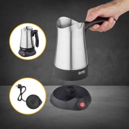 TZS First Austria Turkse Koffiemachine - Turkse Koffieapparaat - 3 Kopjes - Turkish Coffee Maker - 800W - RVS — thumbnail 5