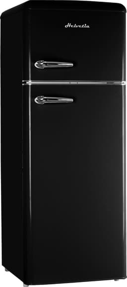 Helvetia Retro Koelvriescombinatie HRDPER206EN1 - Zwart - 144 cm Hoog - 4ster Vriezer - Vintage - 206 Liter — thumbnail 1