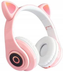 kinder koptelefoon kitty cat roze met led oortjes — thumbnail 1