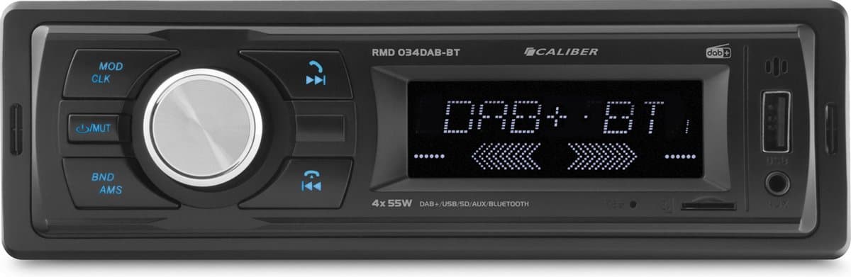 Caliber Autoradio met Bluetooth - DAB - DAB+ - USB, SD, AUX, FM - 1 DIN - Enkel DIN - Handsfree bellen - Muziek streamen met Bluetooth (RMD034DAB-BT) — afbeelding 1
