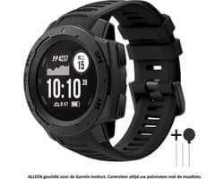 Zwart Siliconen sporthorlogebandje geschikt voor Garmin Instinct – black smartwatch strap - band