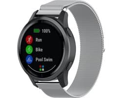 123watches milanese band - zilver - 22mm - Geschikt voor Garmin Vivoactive 4 / Venu 2 & 3 / Forerunner 255 & 265 / Overige smartwatches met 22mm bandje