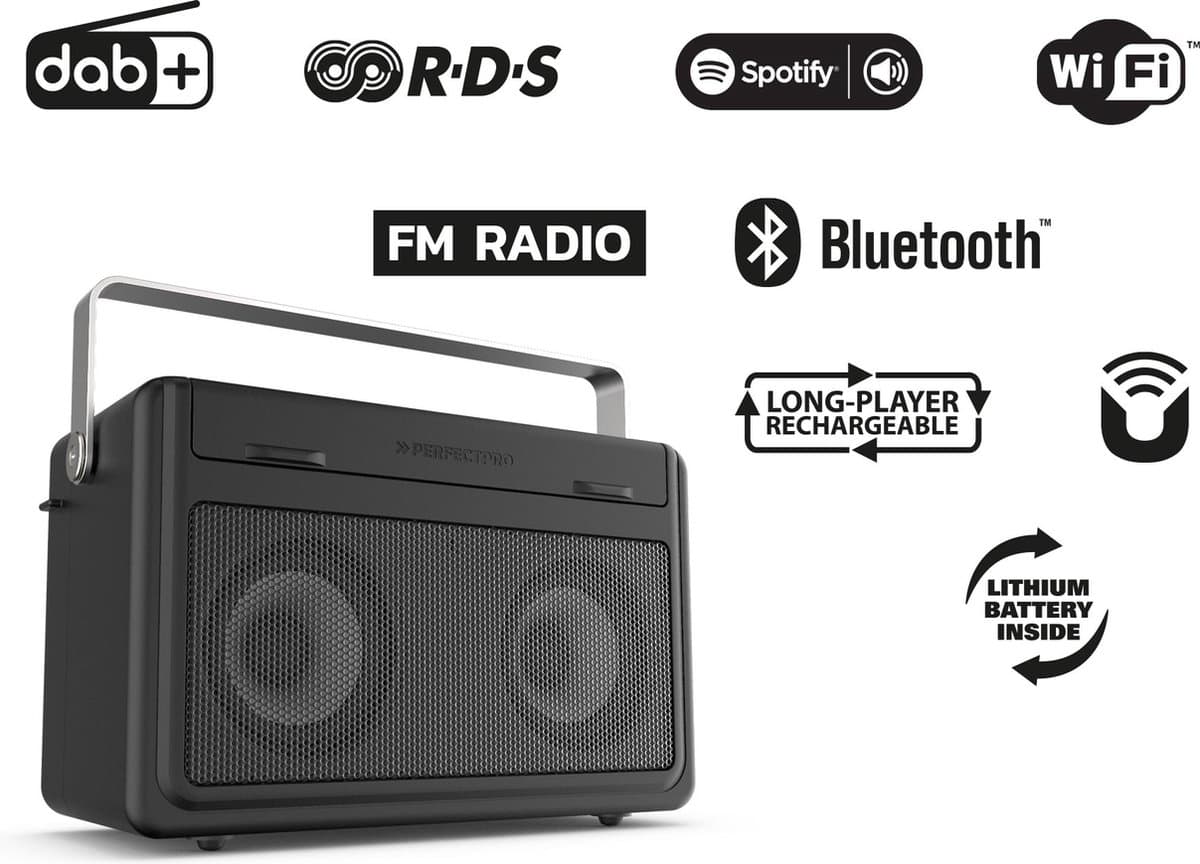 PerfectPro bouwradio Audisse, WiFi internet, DAB+ en Bluetooth, AUX en USB-ingang, inclusief lader en Lithium-Akku, IP65 - AB1 — afbeelding 1