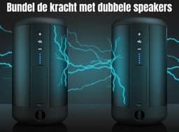 Wuff Speakers - Draadloze Bluetooth Speaker Met Powerbank Functie - 12 uur Batterij - Waterproof - Indoor & Outdoor - Zwart — thumbnail 3