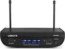 Draadloze microfoon - Vonyx WM82 draadloze microfoonset UHF met twee handmicrofoons — thumbnail 4