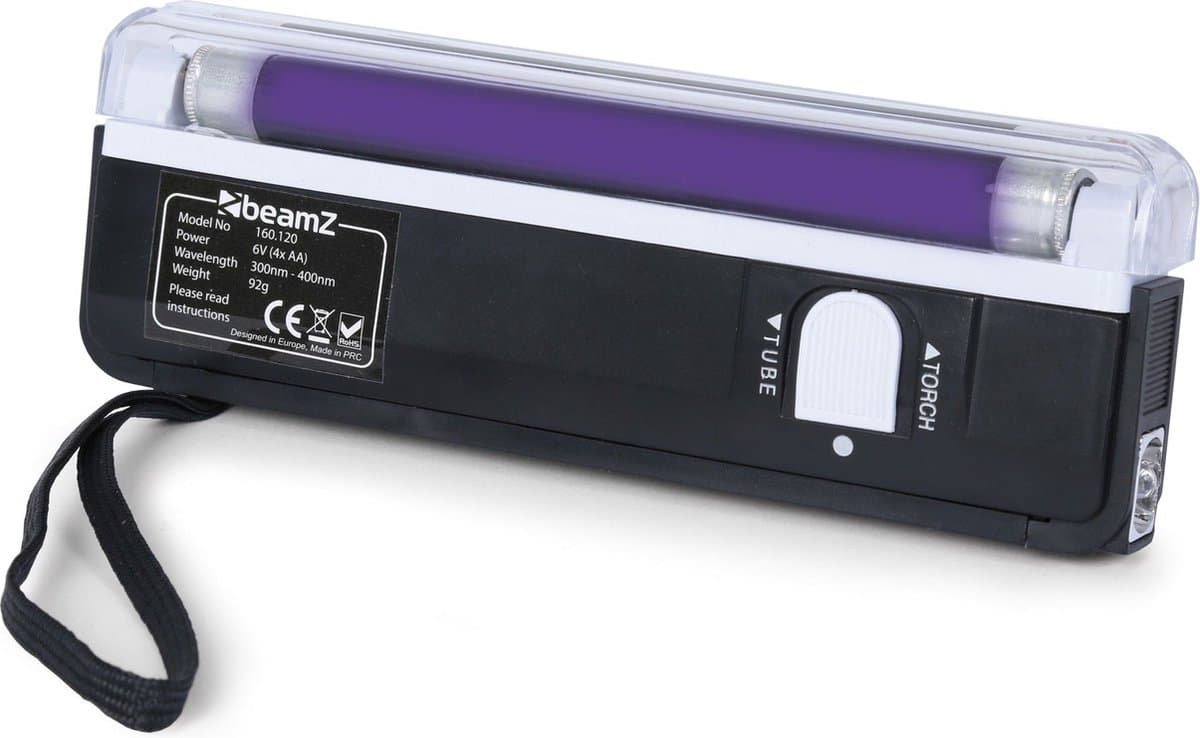 Draagbare blacklight - Draagbare blacklight / UV lamp met LED zaklamp - Vals geld detector - Geocaching — afbeelding 1
