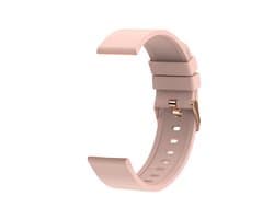 Bizoule Siliconen Bandje 18mm -Roze met Rose-gouden Gesp - voor Smartwatch Divina & Belle