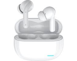 Nubex® Draadloze Oordopjes met Oplaadcase - Bluetooth 5.3 - Oordopjes Draadloos - Sport Earbuds - ENC - Oortjes draadloos - Wit