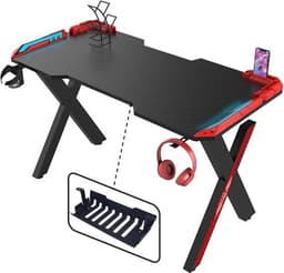 game bureau - 140X60X73cm - Gaming Desk met Led Verlichting - Game Desk- Computer Tafel — thumbnail 2