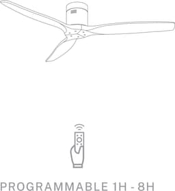 CREATE - Plafondventilator 40W silent Ø132 cm - Met Verlichting drie temperaturen - Met Wandregelaar - Met Afstandsbediening - 6 Snelheden - Timer - Zomer/Winter functie - Wit - WIND CALM — thumbnail 5