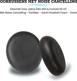 Somstyle Oorkussens Geschikt Voor Jabra Elite 45h & Evolve2 65 UC - Zacht Schuim - Eiwitleer - Zwart — thumbnail 4