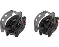 Luxe Bumper Protector Set Geschikt Voor Garmin Epix 2e Generatie - 2 Stuks - Zwart