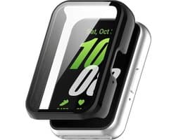 Strap-it hard case hoesje met glazen screen protector geschikt voor Samsung Galaxy Fit 3 (zwart) – stevige beschermcase met krasbestendig glas – optimale bescherming voor je activity tracker