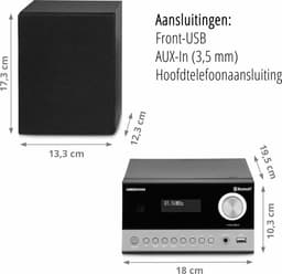 MEDION E64088 Micro Audio Systeem Compact Systeem (DAB+, CD speler. PLL FM-radio, Bluetooth, USB-aansluiting, sleeptimer, MP3, LCD-scherm met 12/24-uurs weergave) — thumbnail 5