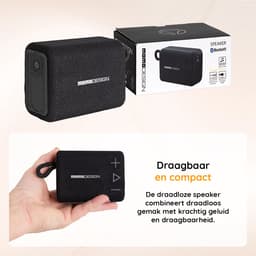 Momo Design Bluetooth Speaker - Draadloze speaker - Muziekbox Draadloos - Draagbaar - 10 m bereik - Tot 20 uur batterijduur - Vermogen 5W - Inclusief batterij en Type-C-oplaadkabel - Zwart — thumbnail 4