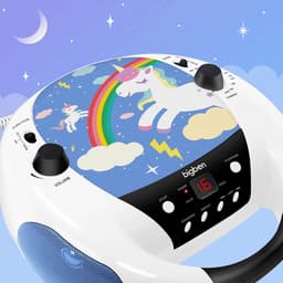 Bigben CD52 - Draagbare Radio CD-Speler - Microfoon - Eenhoorn/Unicorn - Blauw — thumbnail 4