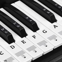 Piano Stickers - Keyboard Stickers - Eenvoudig Muzieknoten Leren - 49/54/61/88 Toetsen - Zwart — thumbnail 1