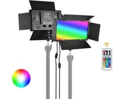 LuminexPro U600 RGB LED Studiolamp 40W – 3200K-5600K – Dimbaar – CRI 95+ – Met Statief 2 m – Afstandsbediening – Fotografie & Video Verlichting