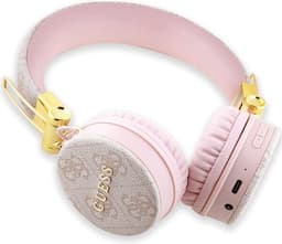 GUESS Draadloze Bluetooth Koptelefoon - On-Ear Hoofdtelefoon met Microfoon - Luxe Roze Design met Goudaccenten – Krachtig Geluid en Comfortabele Pasvorm – Geschikt voor iPhone, Samsung, Xiaomi, Oppo, Google Pixel — thumbnail 3