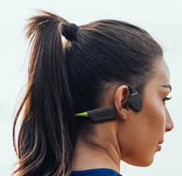 Creative Outlier Free+ Bone Conduction hoofdtelefoon - verstelbare transducers, IPX5 las- en spatbescherming, tot 10 uur batterijduur (grijs en limoengroen) — thumbnail 5