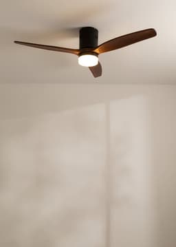CREATE - Plafondventilator 40W silent Ø132 cm ABS - Met Verlichting drie temperaturen - Met Wandregelaar - Met Afstandsbediening - 6 Snelheden - Timer - Zomer/Winter functie - Donker Hout - WIND CALM — thumbnail 5