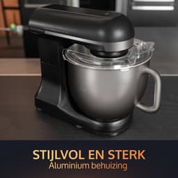 JAP Appliances Mastermix - Keukenmachine (1000W) - Keukenrobot met 6 snelheden en pulse-functie - Keukenmixer met (5.7) liter mengkom - Inclusief pannenlikker - Aluminium behuizing - Mat zwart — thumbnail 5