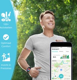 Nexvex® Deluxe Smartwatch voor Dames en Heren - Sporthorloge met Hartslagmeter - Bloeddrukmeter - Stappenteller - Sport Horloge met Belfunctie - Smart Watch Saturatiemeter - Zaklamp - Bluetooth Activity Tracker - Android/iOS - 2.0 Inch - Zwart — thumbnail 2