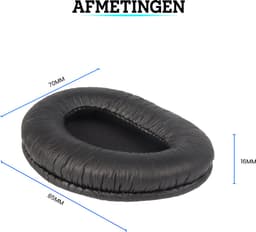 Somstyle Oorkussens Met Hoofdband Set Geschikt Voor Sennheiser HD202, HD202S, HD212, HD437, HD447, HD457, HD497 - Zacht Schuim - Kunstleer - Zwart — thumbnail 3