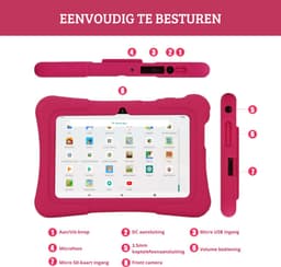 Pritom® Kindertablet – Tablet vanaf 3 jaar – Quad Core Processor - 7 inch Kids Tablet – Andriod 10 – 32 GB – WiFi – Bluetooth – Standaard Educatieve Software Geïnstaleerd – Ontspannend & Leerzaam – Roze — thumbnail 5