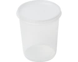 PP Plastic rond magnetron bak 1000ml transparant 100 st met deksel