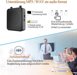 Draagbare spraakversterker met Bluetooth en headset — thumbnail 4