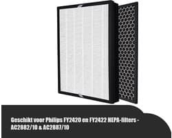 Replacements® filterset geschikt voor Philips AC2889, AC2887, AC2882, AC2878, en AC3822 luchtreinigers - FY2420 en FY2422 - 2-delig