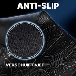 What's Goods - XXL Grote Muismat - 90x40 cm - Topografisch - 4 mm - Zwart — thumbnail 3