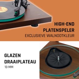 Lenco Platenspeler met Bluetooth - Glazen Draaiplateau - Lenco Expertise lijn - LBT-225WA - Bruin — thumbnail 4